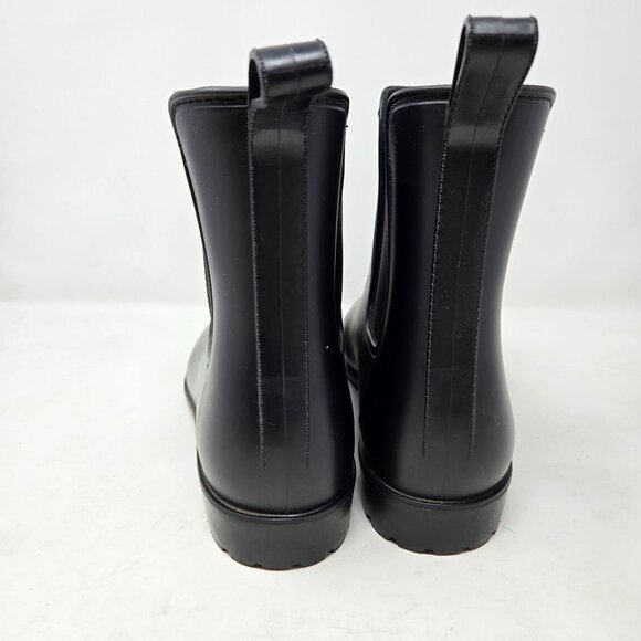 a new day Black Chelsea Ankle Rain Boots Size 11 With Elastic Gussets & Pull Tab - Picture 7 of 10